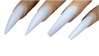 a pair of white nails on a black background
